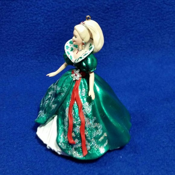 Hallmark Keepsake 1995 Holiday Barbie Ornament Special Edition Green Gown No Box - Picture 7 of 10